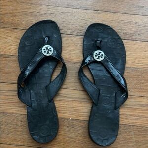 Tory Burch Black Sandals with Logo